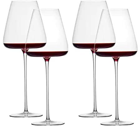 HJXGQJM Copas De Vino Tinto Set De 4, Copas De Vino Estilo Burdeos,Copas Vino Cristal,Copas De Vino Blanco,Copas for Vino Tinto Universales for Diversas Variedades De Vid, 680ml Copas de Vino