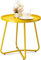 danpinera Outdoor Beistelltisch, Wetterbeständiger Stahl Terrassentisch, Kleiner Runder Metalltisch für Terrasse, Hof, Balkon, Garten, Nachttisch Gelb