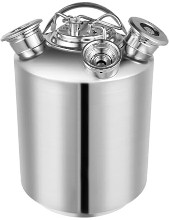 HUSPOO Botte per la pulizia della birra, 10 litri, 3 teste per la pulizia dei pennelli, dispositivo di pulizia in acciaio inox, per impianti di spillatura della birra, per impianti di spillatura KEG