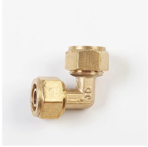 REIUAFWYGV Brass Compression Elbow Pex 1216/1418/1620/2025/2632 Pipe Fitting Aluminum Pipe Fittings for Floor Heating(1620 Equal)