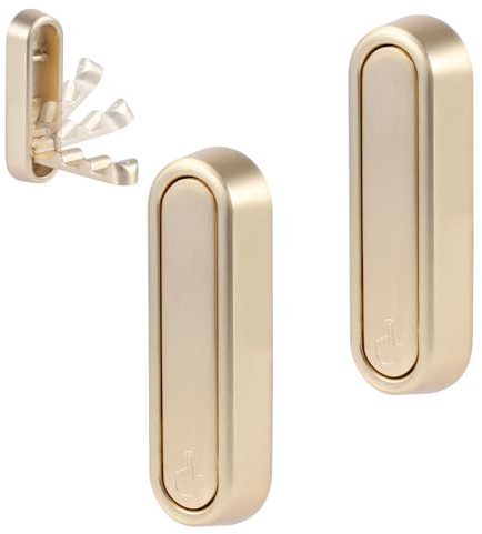 BOXOB 2 Ganchos de Pared Plegables Dorados, Ganchos de Pared Plegables de oro Cepillado Resistentes para Colgar Batas Abrigos Toallas Ropa Mochilas Sombreros y Llaves (Esquina Redondeada)