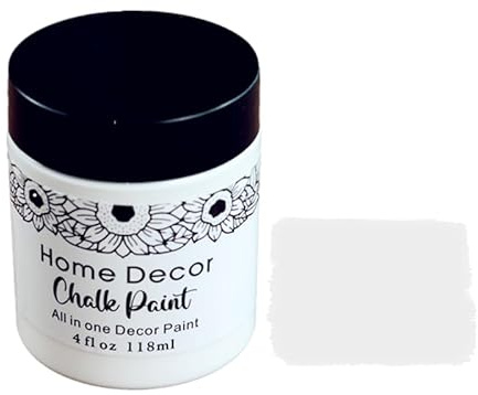 Non-Toxic Furniture Paint Vintage Chalk Paint for Wood/Metal/Glass, Indoor/Outdoor Use No Sanding & Primer Needed Matte Finish Cabinet Paint, Waterbased | Acrylic | Crafts for DIY Projects 4oz/118ml (Snow)