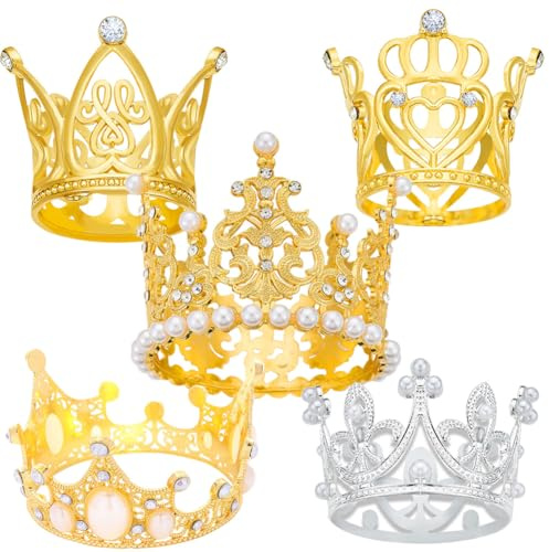 MEZHEN Corona Decorazioni Torta Decorazioni per Torte Corona Topper per Torte Compleanno Decorazioni per Doccia Nuziale Regina Bambini Compleanno Festa Decorazione Torta