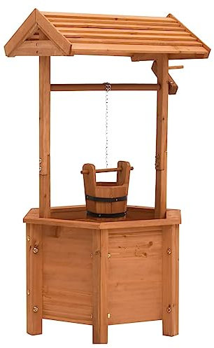 Générique Jardinière à puits à Souhait de Jardin 40x40x84cm Bois de Sapin,Décorations de pelouse & Sculptures de Jardin,4.4KG-47238