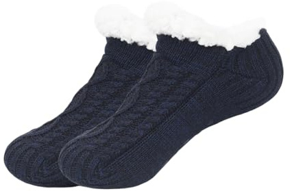 ITODA Chaussettes de Sol en Tricot avec Semelle Antidérapante pour Homme Femme Chaussons Chaussettes d’Hiver Doublure Polaire Pantoufles Épaisses Thermiques Slipper pour Maison Bureau