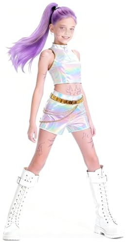 KKSJK Costume de cosplay d'anime, costume de cosplay pour enfants avec gilet, short, ceinture, fermeture éclair et peinture pour le visage, costumes pour enfants pour Halloween carnaval fasching