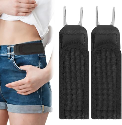 Swiftctrl 2 Piezas Cinturones Sin Hebilla Elásticos e Invisibles con Gancho Metálico, Cinturón Táctico para Hombres y Mujeres, Ajustable y Extensible para Uso Diario, Trabajo, Ocio y Negocios