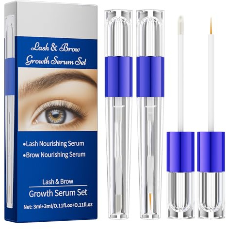 3ML Siero Sopracciglia Crescita + 3ML Siero per la Crescita Delle Ciglia, Rapida per Lunghe, Naturalmente & Volumizzante Spesse e Luminose, Risultati Visibili