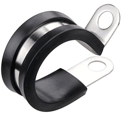 LOKMAN 12 Pack 1.5 Inch Stainless Steel Cable Clamp, Rubber Cushioned Insulated Clamp, Conduit Wire Holder Strap Clips for Tube, Pipe, Cord Installation