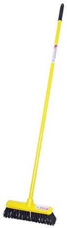 Red Gorilla Broom in Yellow Sweeping Brush Hard Bristles Wide 50cm Head Weather Resistant for Indoors Outdoors 1.5m Long
