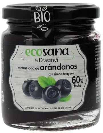 MERMELADA EXTRA ARANDANO S/AZUCAR CON AGAVE SIROPE BIO 260G ECOSANA