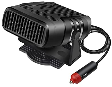Etomvoop Tragbare Auto Heizlüfter, 12V 120W Auto Windschutzscheibenheizung Lüfter Heizung Entnebelung Entfroster mit 360 ° drehbarer Basis für Auto SUV Wohnmobil (12V 120W)