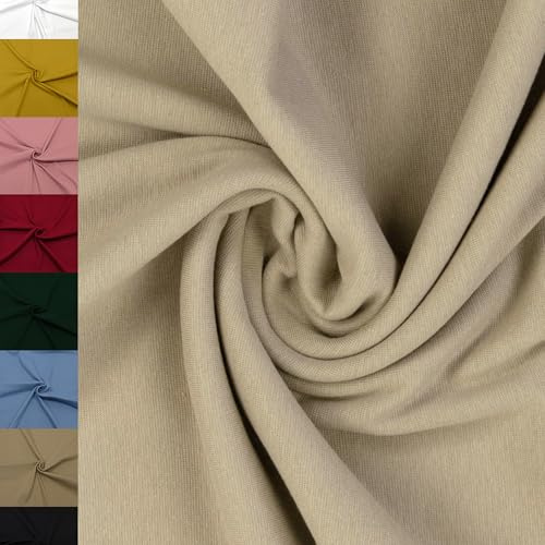 MAGAM-Stoffe Noah Bündchenstoff Feinstrick uni Oeko-Tex Meterware 50cm (26. Beige)