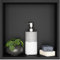 sunrik Niche Salle de Bain,Niche Murale Douche Acier Inoxydable,Niche Murale Douche Seule Couche,Niche Douche Encastrable 30x30x10cm,Noir