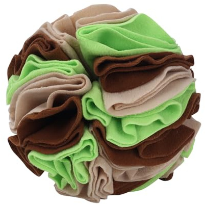 DONGKER Pelota para olfatear perros, juguete interactivo para olfatear, φ 15 cm/20 cm, lavable, juguete de inteligencia para perros pequeños y medianos (aguacate color, 7,9)
