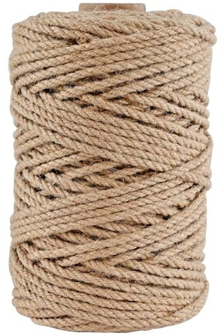 Meidansini Natürliche Jute-Schnur, 4mm 100m Juteschnur für Geschenkverpackungen Handwerk Pflanze Garten Weihnachten Handmade Arts Dekoration Schnur zum Verpacken Heimdekoration