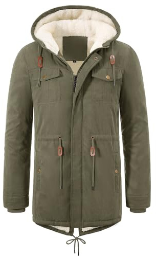 UMIPUBO Parka Abrigo Hombre Invierno Cremallera Chaqueta con Capuche Warm Forro Polar Parkas para Hombre Abrigo a Prueba de Viento