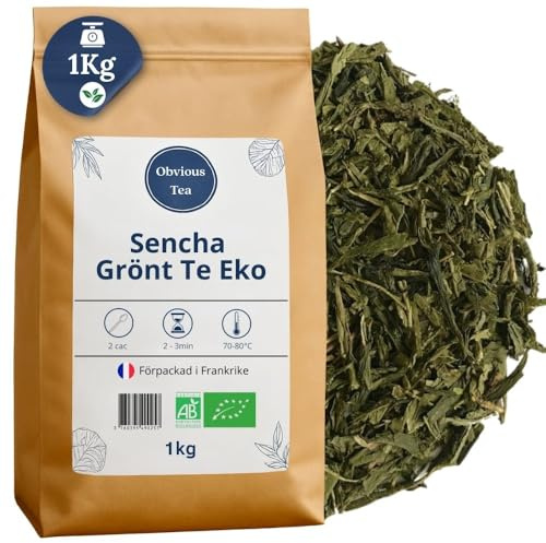 Ekologiskt Sencha grönt te från Kina - Veganskt, lösbladigt, 100 % naturligt, icke-GMO - Ekologiskt odlat - Buteljerat i Frankrike - 200 g påsar (100 koppar)