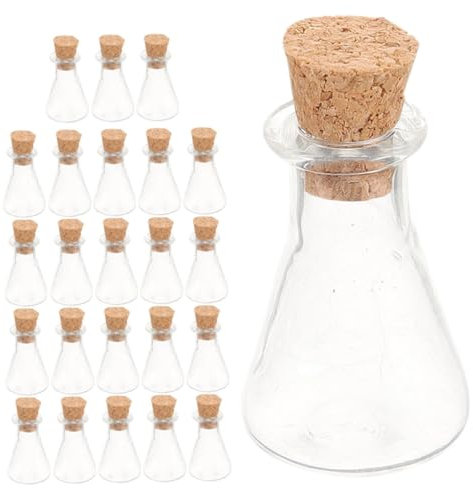Cabilock 24piezas Mini Botellas de Vidrio Tapón de Corcho Frascos Pequeños Vacíos para Contenedores de Deseos DIY para Regalos de Fiesta y Decoración de Botellas
