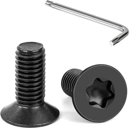 Tunejoy Tornillos de Cabeza Avellanada Torx M8 x 20 mm Negro Tornillo Avellanado Mecánico de Acero Inoxidable A2 V2A con T40 llave Rosca Completa 20 Piezas