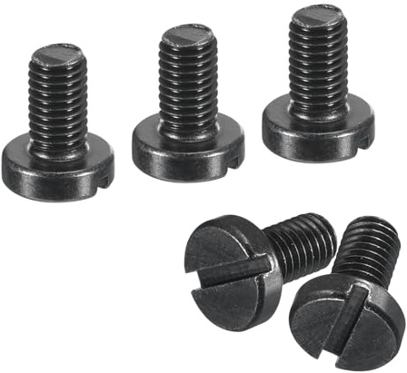 QUARKZMAN Vis À Tête Bombée Fendue Noir Oxyde, 10Pcs 6-48 x 1/4 Vis À Machine En Acier Carbone Pour L'installation De Meubles Et De Composants Électriques