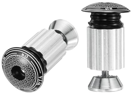 HARFINGTON Bar End Plugs Aluminum Handlebar End Caps Bike Plugs 0.6oz Expanding Locking for MTB Road BMX Fixed Gear Bike, Black