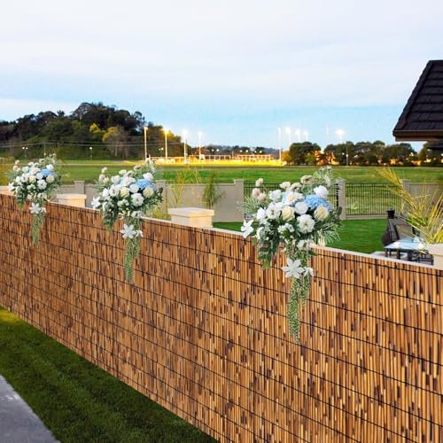 Clôture d'intimité pour jardin, clôture décorative en roseau naturel, rouleau de clôture brise-vue pour balcon, pare-soleil, extérieur, galerie, restaurant, hôtel (61 x 914 cm)