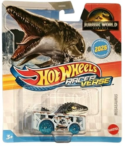 Hot Wheels Racer Verse, Jurassic World Rebirth Mosasaurus, nouvelle voiture de personnage 2025, véhicule en fonte