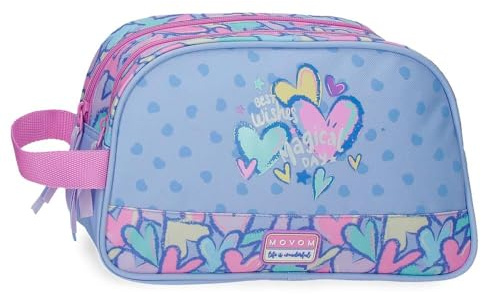 Movom Best Wishes Neceser Dos Compartimentos Adaptable Lila 26x16x10 cm Poliéster