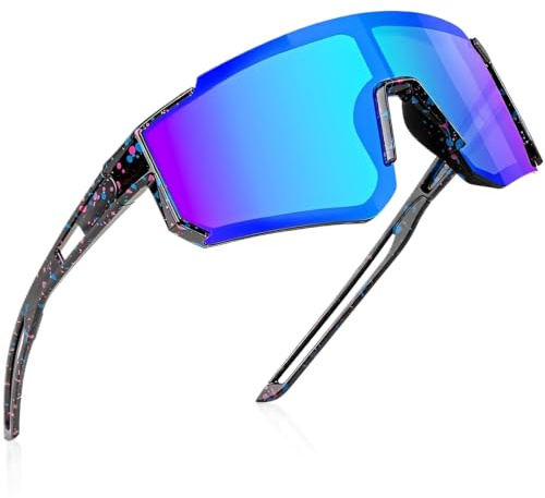 IHLOOTD Gafas Ciclismo Niños, Gafas de Sol Infantiles, Gafas de Ciclismo Polarizadas, Gafases Sol Niño, Gafases Deporte Niño para Ciclismo, Tenis, Rugby, Running y Deportes al Aire Libre (B)