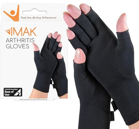 IMAK Kompression Arthritis-Handschuhe für Erwachsene mit Arthritis oder verwandten Erkrankungen, Schwarz, Medium