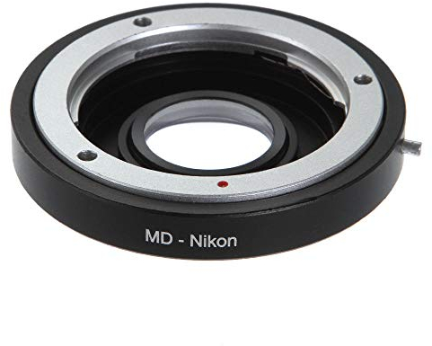 Shuangyu Adaptador de objetivo Infinity con cristal para objetivos Minolta MD Mount a Nikon-AI S F G Mount DSLR