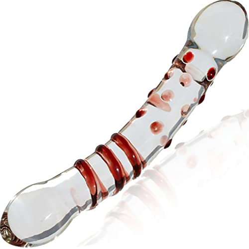 Glass dildo Rot 21 cm ⌀3,5cm Doppeldilos für frauen Long dildo für paare frauen und manner Big dildo Doppeldildo glass dildo Sex-toys Dildo groß SM Sexspielzeug Doppel dildo Analdildo Butt plug G22