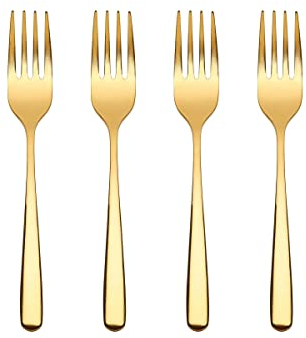 Butlers QUEENS Kuchengabeln 4er-Set in Roségold - kleine Gabeln aus Edelstahl für Kuchen oder Deserts - weitere Farben