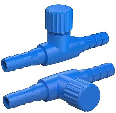 Pawfly Aquarium Air Control Valves for 3/16 ID Airline Tubing Single Way Plastic Air Flow Controllers Regulators Adjustable Blue Hose Connectors Air Pump Accessories for Fish Tanks, 10 Pack