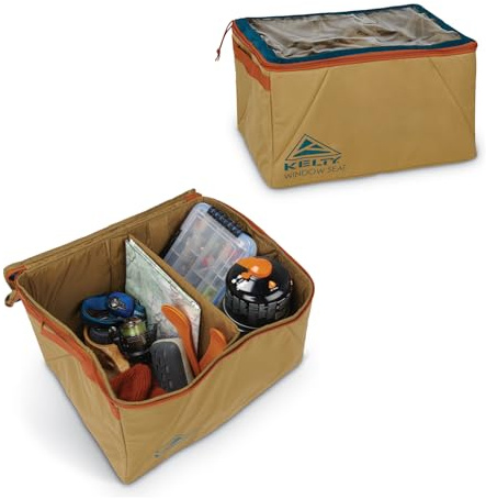 Kelty Window Seat Car Camping Organizer, Clear Lid, Ruged Exterior