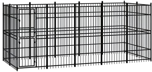 vidaXL Outdoor Hundezwinger Stahl 9,22m² Hundekäfig Hundehütte Hundehaus