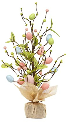 TRIXES Sacco Decorativo in Iuta Albero Artificiale per Pasqua, Decorazioni per la Casa e Altro - Ornamento per Interni/Decorazione da Tavolo