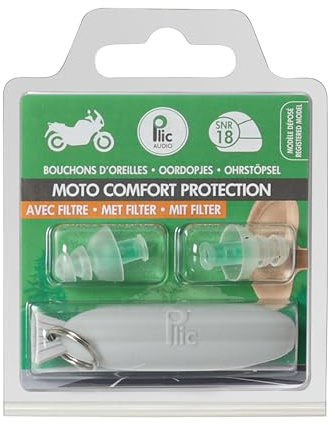 Tappi per le orecchie per moto COMFORT PROTECTION ● Per le vacanze o le strade ● Protezione dell'udito 18 dB ● Confortevole, discreta, ipoallergenico e riutilizzabile ● PLIC AUDIO