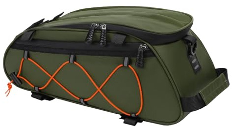 MOSISO Fahrradtasche mit 2 Abnehmbaren Fahrradkoffern,Wasserdicht Gepäckträger Fahrrad Kofferraum Kühlbox Ablagetasche Rücksitz Tasche,Gepäckträger Fahrrad Sattel Umhängetasche Radfahren, Armeegrün