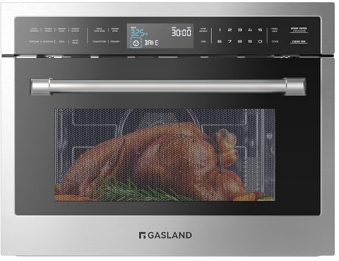 Gasland 24 Inch Built in microwave oven, Microwave and Convection Oven Combination, 1000W, 11 Levels, Sensor Cook, Touch Control, LCD Display, 1.6 Cu. Ft Wall Microwave Oven Combos, Stainless Steel