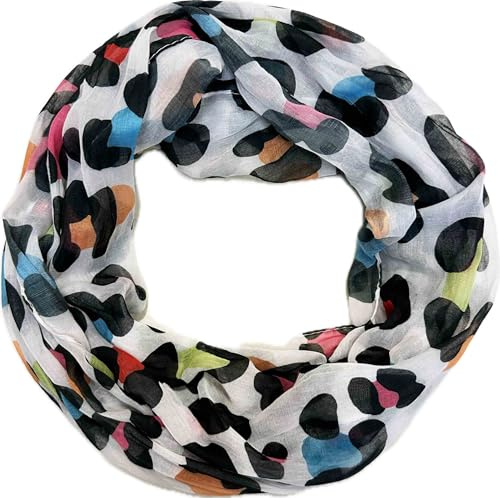 Jeamis leopard siden loop gradient vår rund halsduk unisex sommar höst lätt halsduk stola silke lejon djur, apelsin, 160 x 48 cm