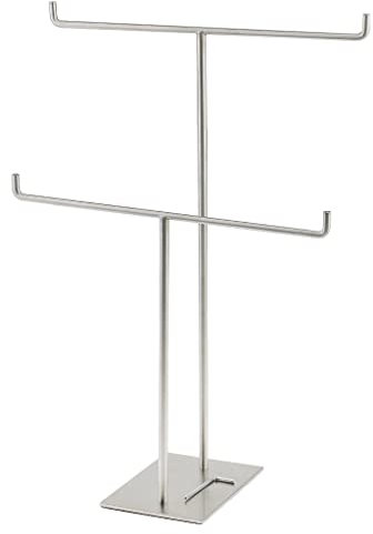 Towel Store in Acciaio Inossidabile Servitore Servitore Porta del Supporto per Asciugamani da Bagno Organizzatore a Doppia Barra (Pesca di Frutta bianca5)