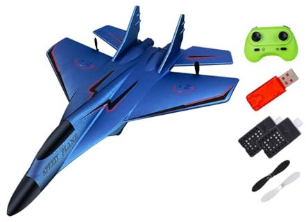 F Fityle RC -Flugzeug Hobby RC Glidermodell Einfach zu fliegen Außenflugspielzeug Fernbedienungschaum Flugzeug Fernbedienung Flugzeuge für Jungen, 2 Blau