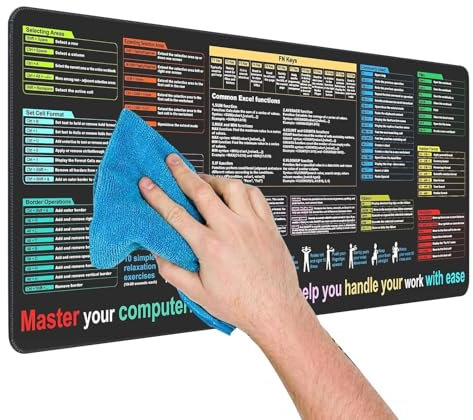 Guía Rápida Para Escritorio,Guía Rápida De Comandos - Tapete Antideslizante Extra Grande Para Escritorio Resistentes A Manchas Accesorios Informáticos Para Estudiantes Oficinas Y Trabajo En Casa