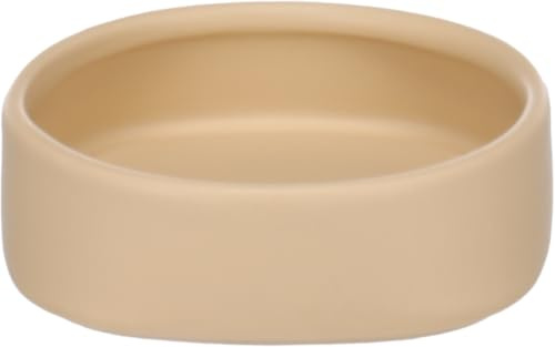 Flamingo Gamelle pour la Nourriture et l'eau Zara Beige 200ml – en Céramique Émaillée – pour Cochon d’Inde et Petits Rongeurs – Design Élégant et Minimaliste – Facile à Nettoyer et Stable