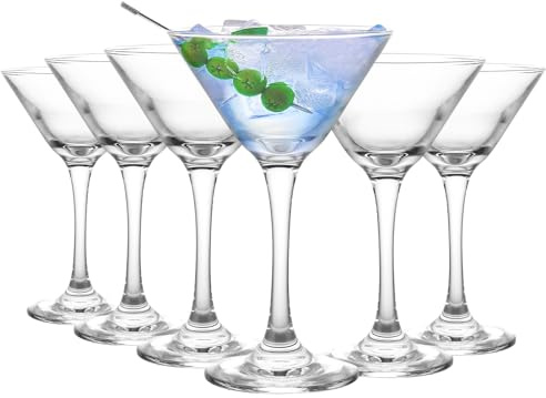 MIVIDE Martini-Gläser Cocktailgläser, 6er-Set Martiniglas Kristallglas 160ml, Martini Gläser Cocktailgläser für Partys, Spülmaschinenfest