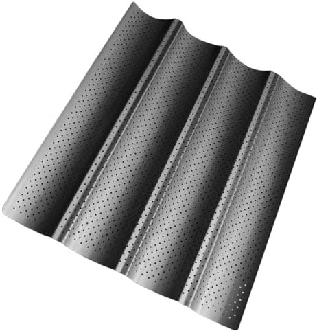 TOPPERFUN Teglia per Baguette Antiaderente con Foro per l'Aria Stampo da Forno Resistente al Calore per Pane Francese Vassoio per Cucina
