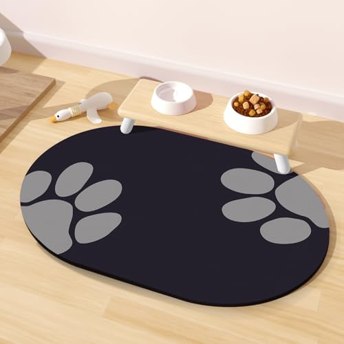 METEOROCK Absorbant Tapis Gamelle Chat, Tapis Gamelle de Chien et Chat avec Conception Antidérapante, 51x30,5CM Évitez Les éclaboussures d'eau ou de Nourriture, Convient pour Le Salon, Le Jardin
