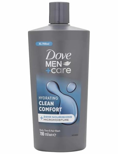 Dove Men+Care Lot de 6 gels douche hydratants et confortables (corps, visage, cheveux) 700 ml